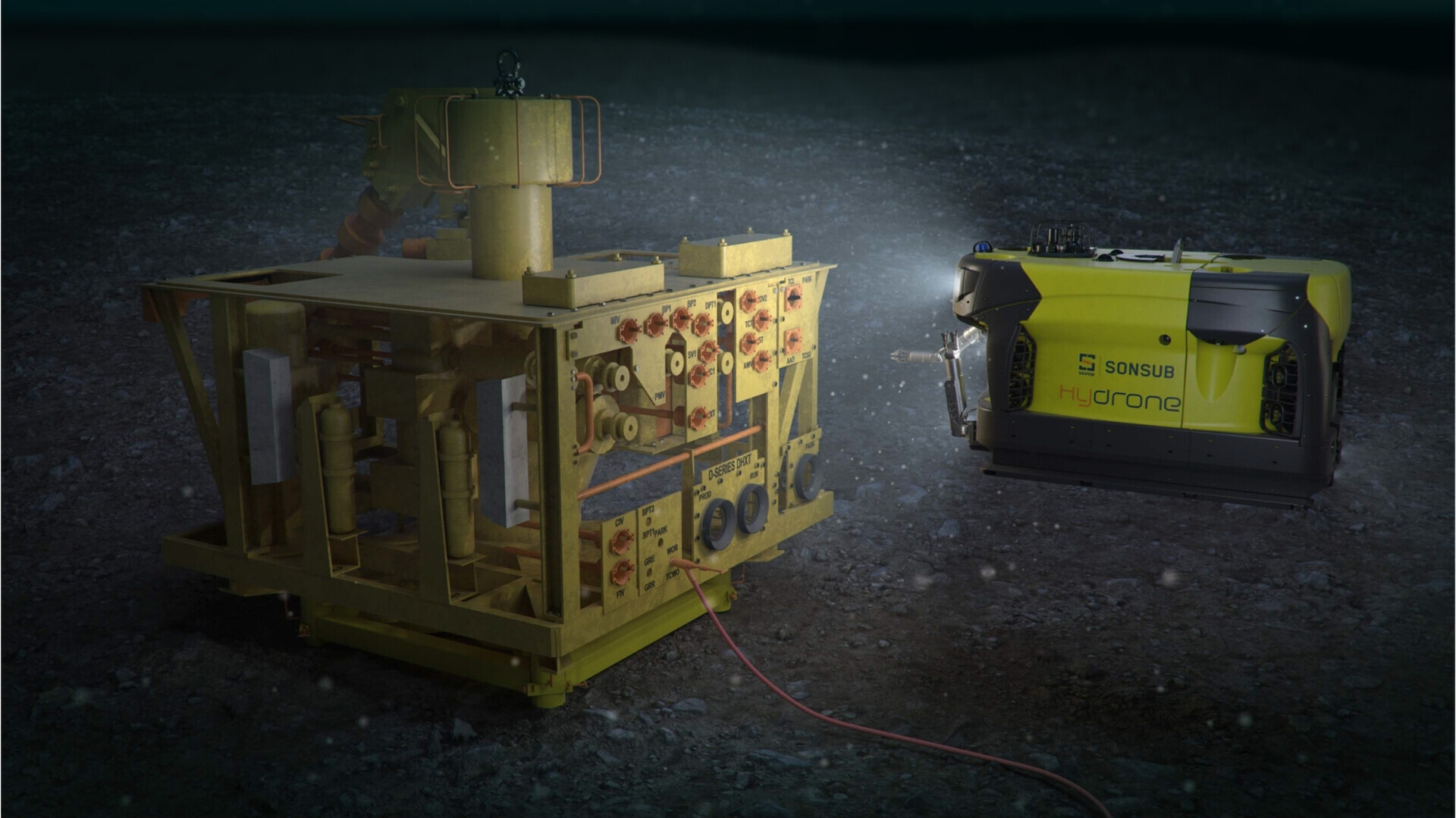 Hydrone Saipem Drone sottomarino Hydrone di Saipem in azione, impiegato per ispezioni e monitoraggio di infrastrutture offshore.