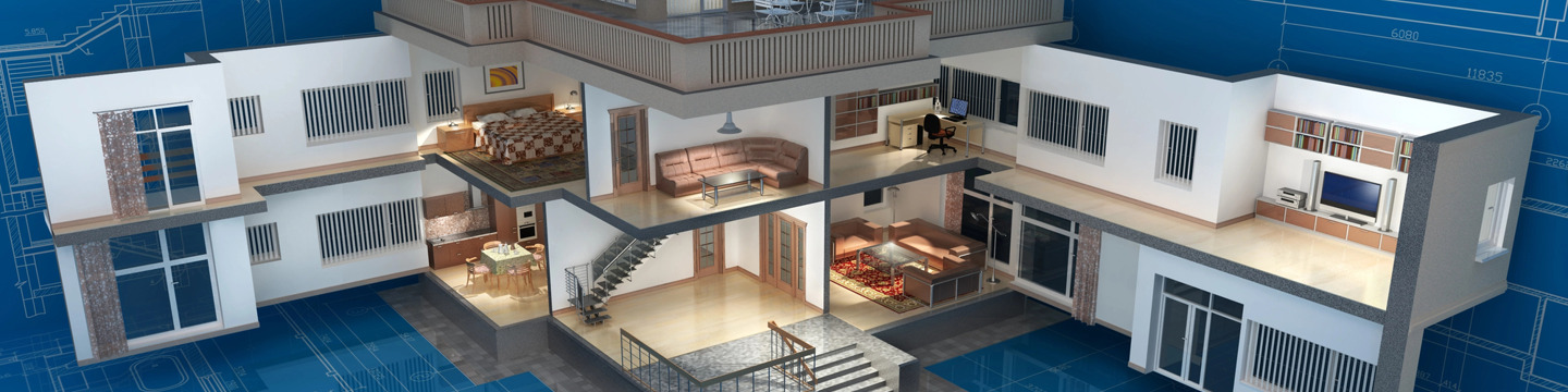 Modellino 3d di un'abitazione, in cui è possibile vedere tutti gli interni