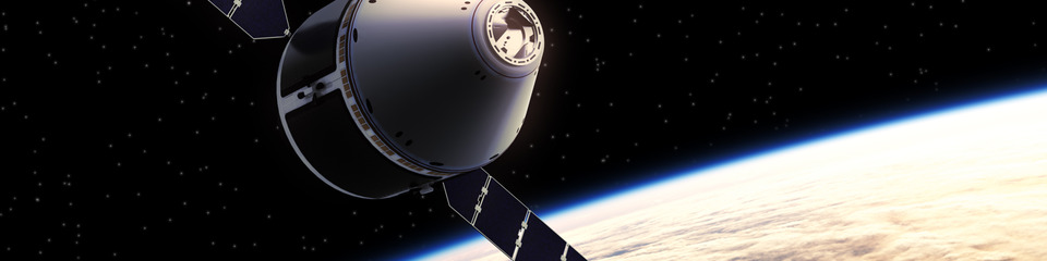 Una stazione spaziale in orbita intorno alla Terra, con moduli e bracci robotici, rappresenta il culmine della ricerca aerospazi