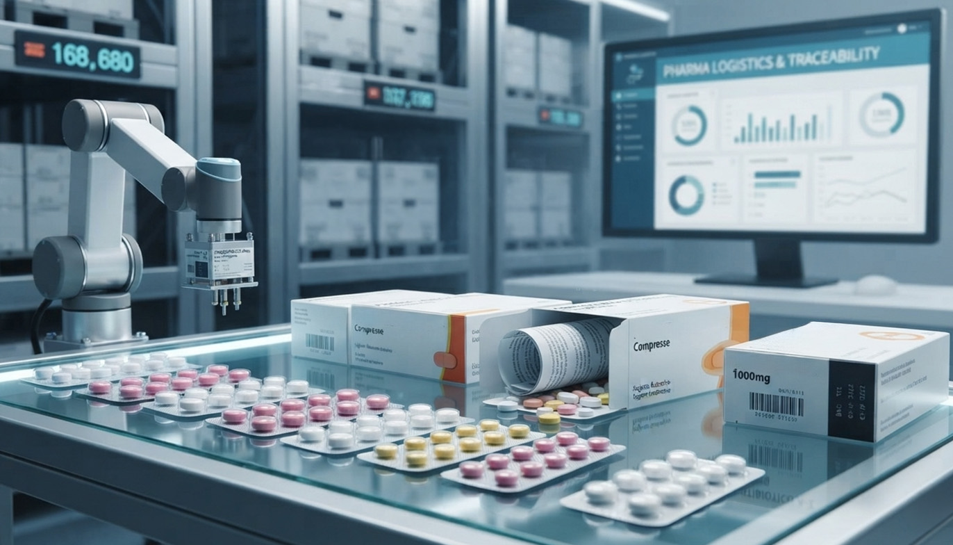 farmaceutico laboratori di farmacia con compresse e scatole