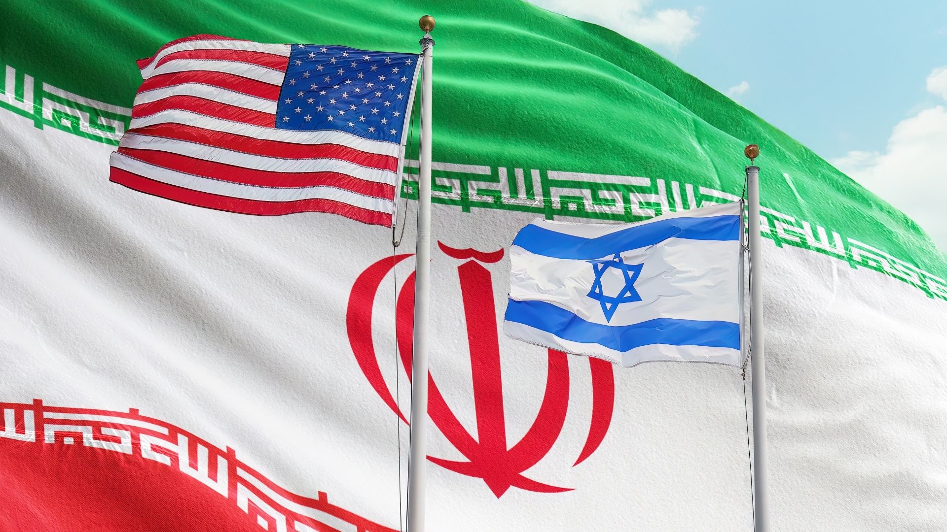Bandiere Iran, USA, Israele Bandiere Iran, USA, Israele