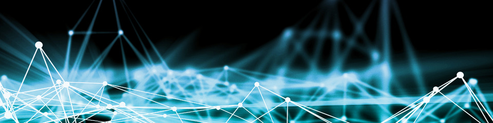 tech_websim Scie luminose interconnesse, a simboleggiare infrastrutture digitali.