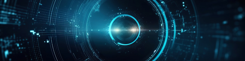 Fascio di luce astratto su sfondo nero, concetto di digitalizzazione.