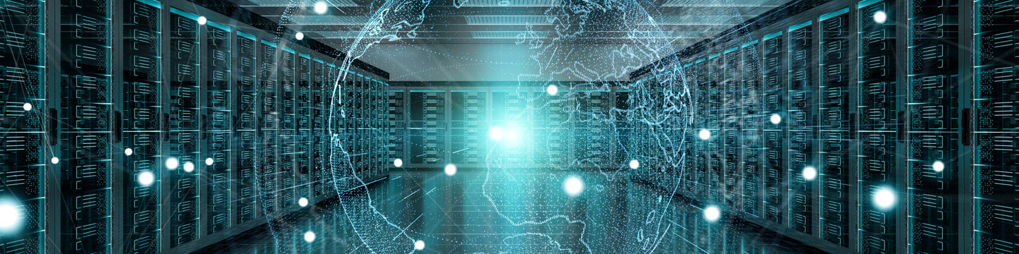 Percorsi di luce intrecciati, a simboleggiare connessioni tecnologiche.