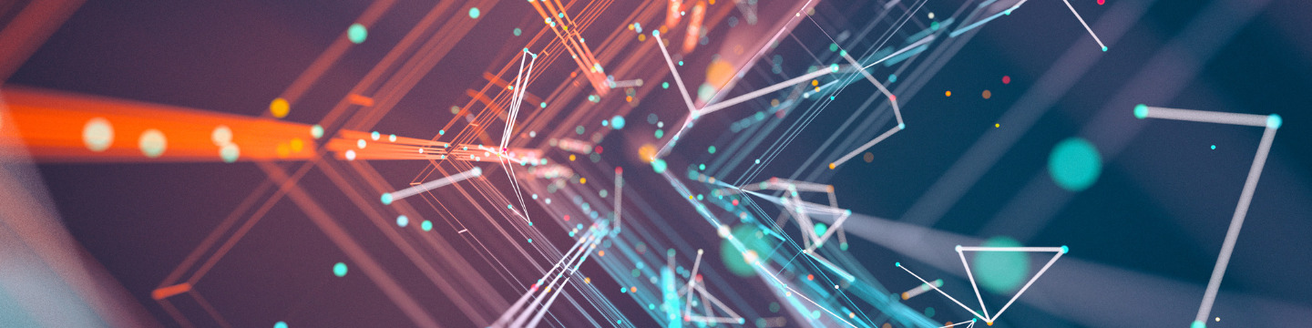 tech_websim_2 Rete di connessioni luminose su sfondo nero, flusso dati tech.