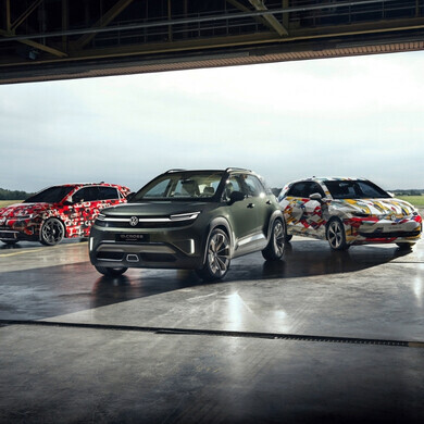 Volkswagen ID. Polo GTI, ID. CROSS Concept and ID. Polo Gamma Volkswagen ID., inclusi ID. Polo GTI, ID. CROSS Concept e ID. Polo, in esposizione insieme.