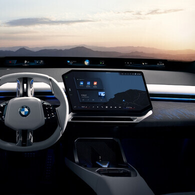 Interno auto bmw Vista interna di un'auto bmw