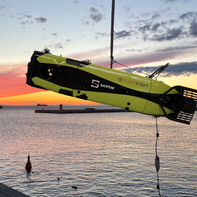 Flatfish Saipem Sistema subacqueo Flatfish di Saipem, progettato per lavori sottomarini complessi.