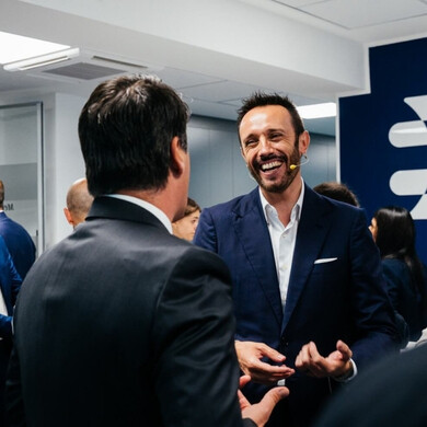 Gianluca Massini Rosati durante l'inaugurazione della sede di Allcore a Roma