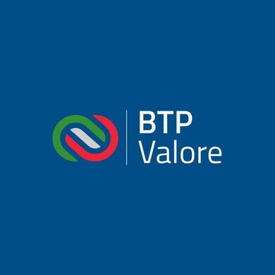 Logo BTP valore su sfondo blu Logo ufficiale di BTP Valore in primo piano su sfondo blu