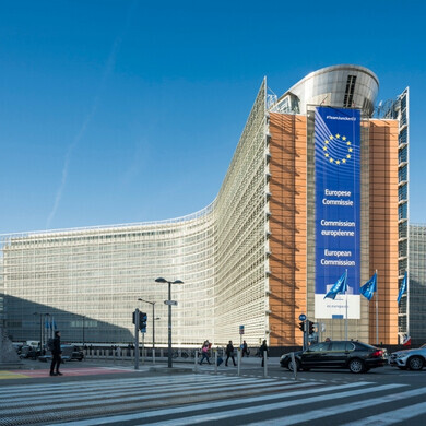 Edificio Berlaymont, sede della Commissione Europea Il Berlaymont si trova in Rue de la Loi nel Quartiere Europeo di Bruxelles, Belgio – febbraio 2019.