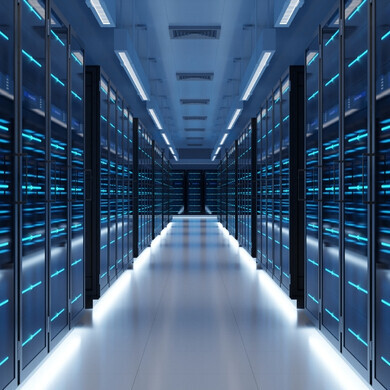 Data center futuristico Centro dati futuristico con server e infrastrutture tecnologiche avanzate