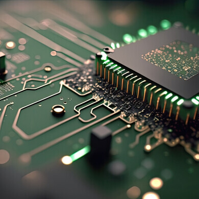 Connessioni chip Dettaglio dei collegamenti interni di un chip elettronico