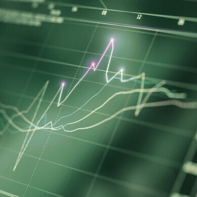 Grafici a linee Insieme di grafici finanziari a linee