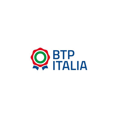 Logo BTP Italia bianco su sfondo neutro