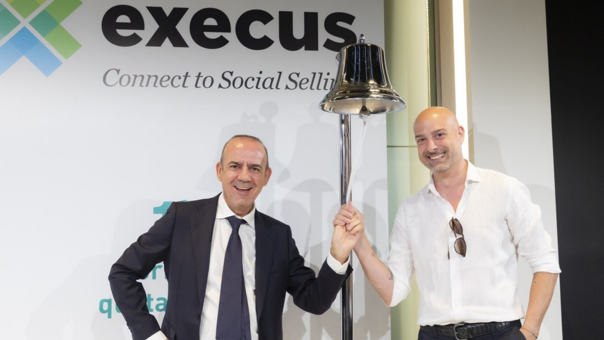 Primo giorno quotazione, Management Execus Ritratto dei manager di Execus nel giorno della prima quotazione in Borsa Italiana.