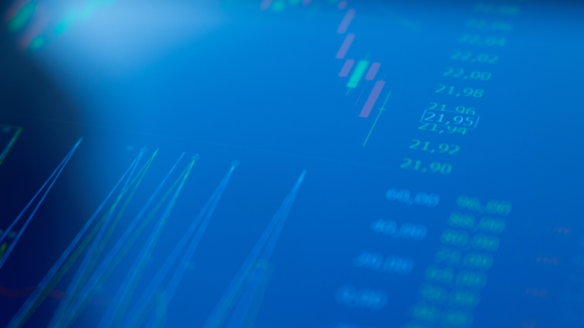 Grafico trading Schermata di trading con andamento dei mercati finanziari