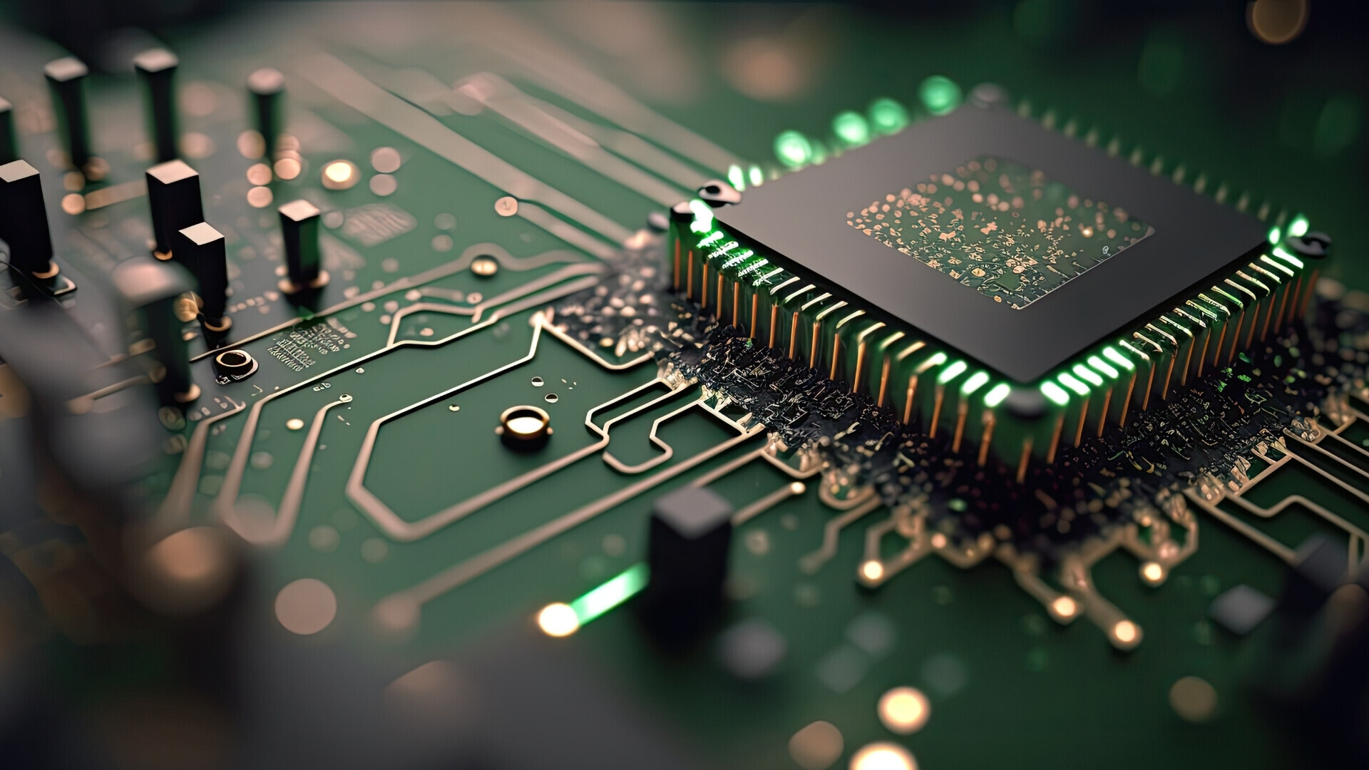Connessioni chip Dettaglio dei collegamenti interni di un chip elettronico